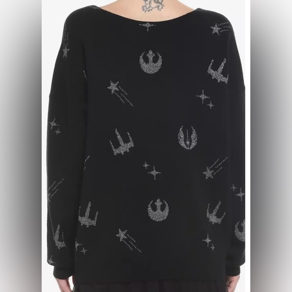 🍂NEW Star Wars Silver Icons V-Neck Sweater Plus Size - Picture 4 of 5